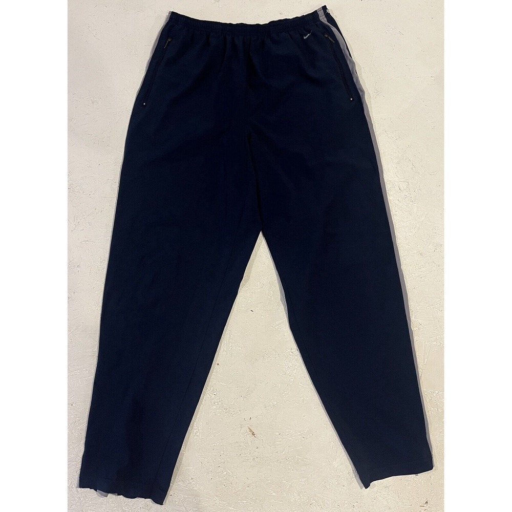Nike Vintage Y2K Silver‎ Tag Windbreaker Track Pants Baggy Size L Gray & Blue